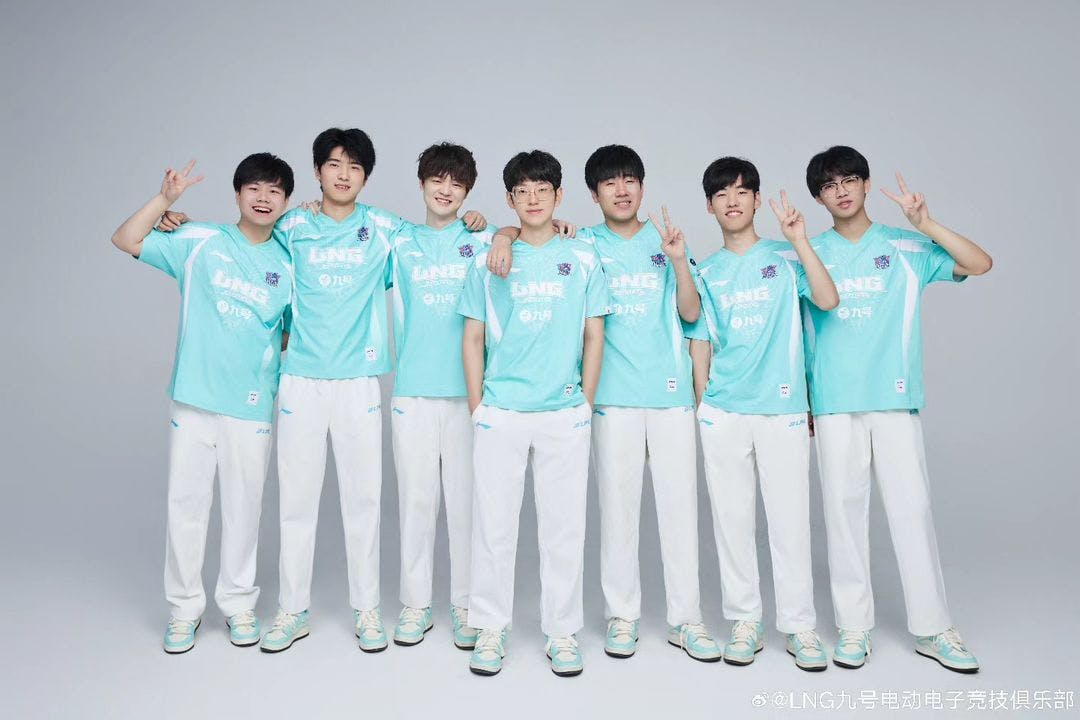 The LNG players during the LPL Media Day. Credit: Riot Games CN/LPL