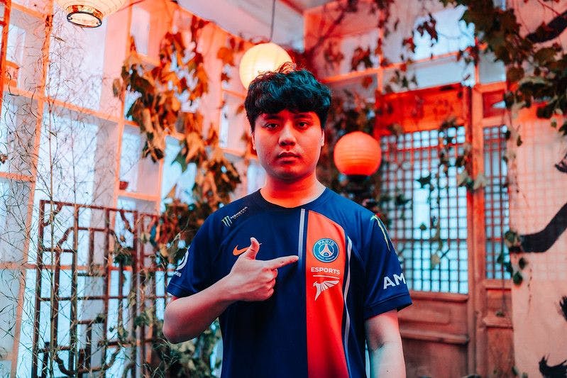 Midlaner Maple at MSI 2024 with PSG Talon. Credit: Lee Aiksoon/Riot Games