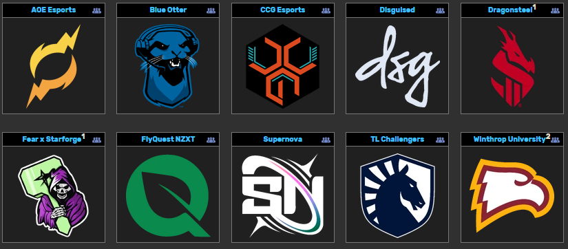 The 10 current teams of the NA Challengers League