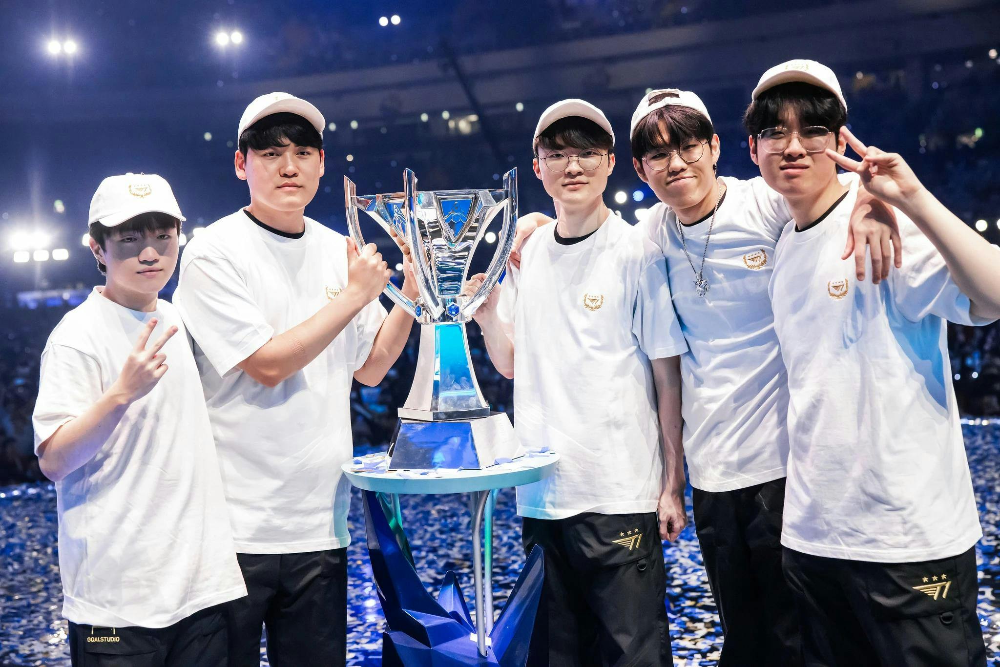 T1 won Worlds in 2013, 2015, 2016 and 2023. Credit: Colin Young-Wolff/Riot Games