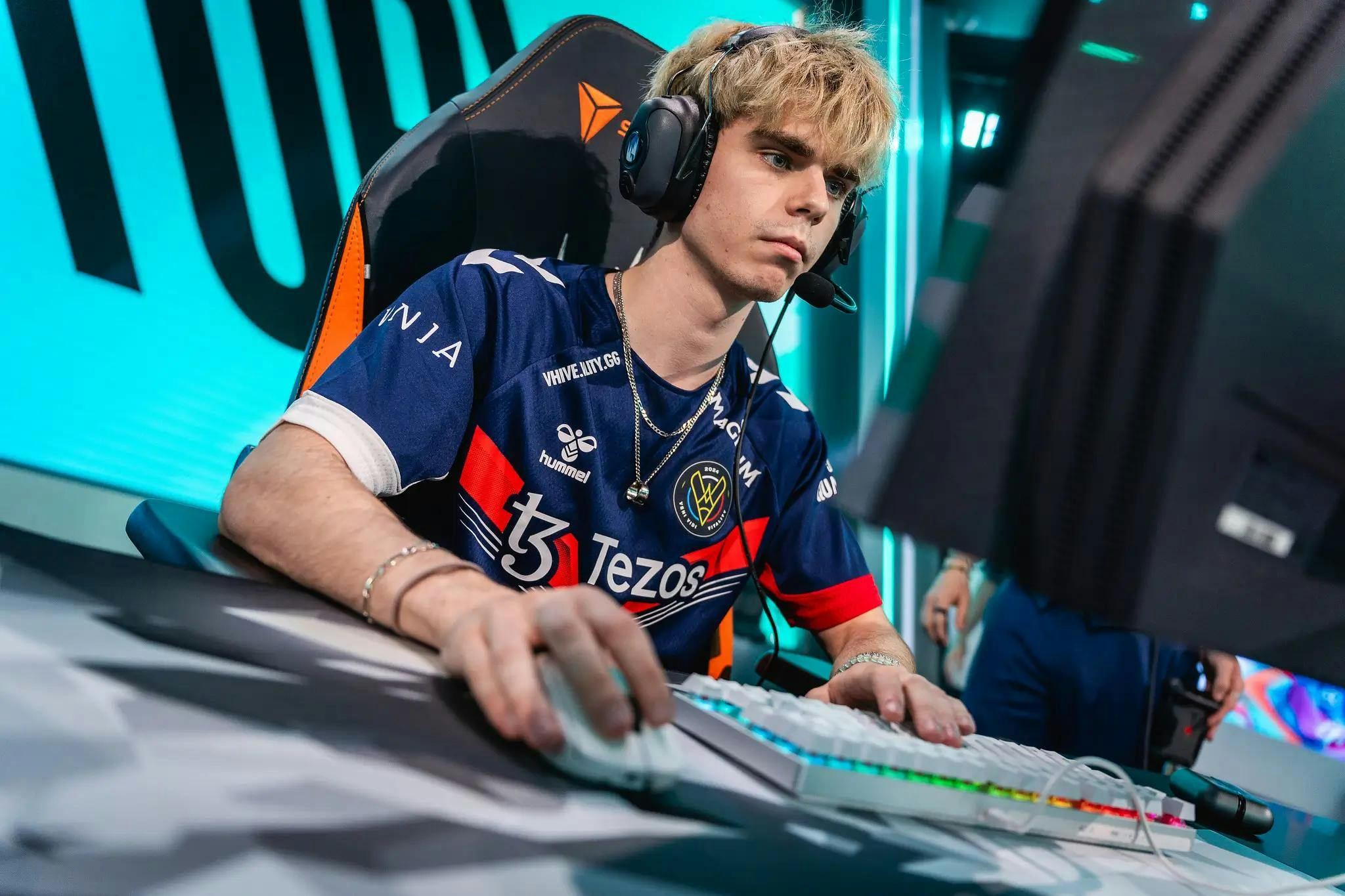 Vetheo, competing on the LEC stage during Week 3. Credit: Wojciech Wandzel/Riot Games